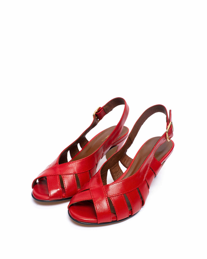 Anonymous Copenhagen Sophie 50 Stiletto Shiny Lamb Ruby Red