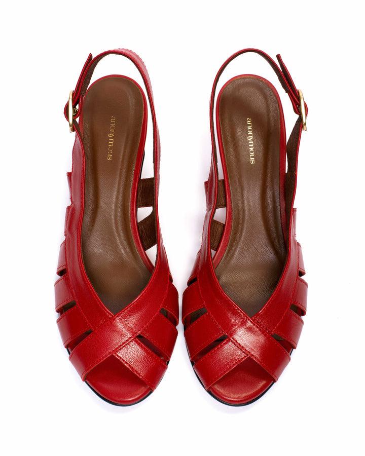 Anonymous Copenhagen Sophie 50 Stiletto Shiny Lamb Ruby Red