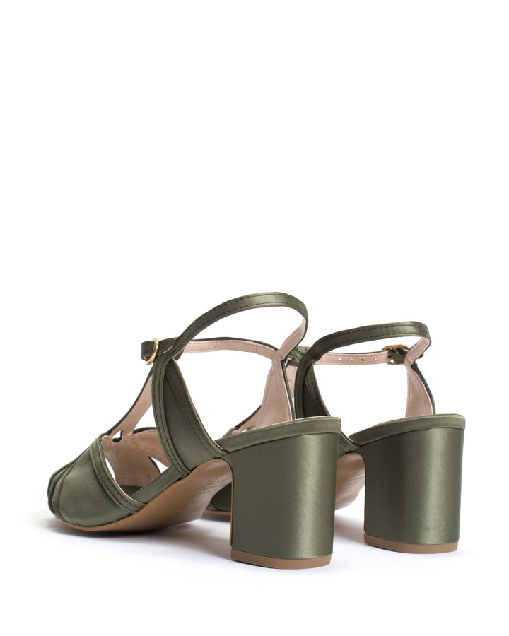 Anonymous Copenhagen Therese 55 Antique Satin Vegan Olive Green