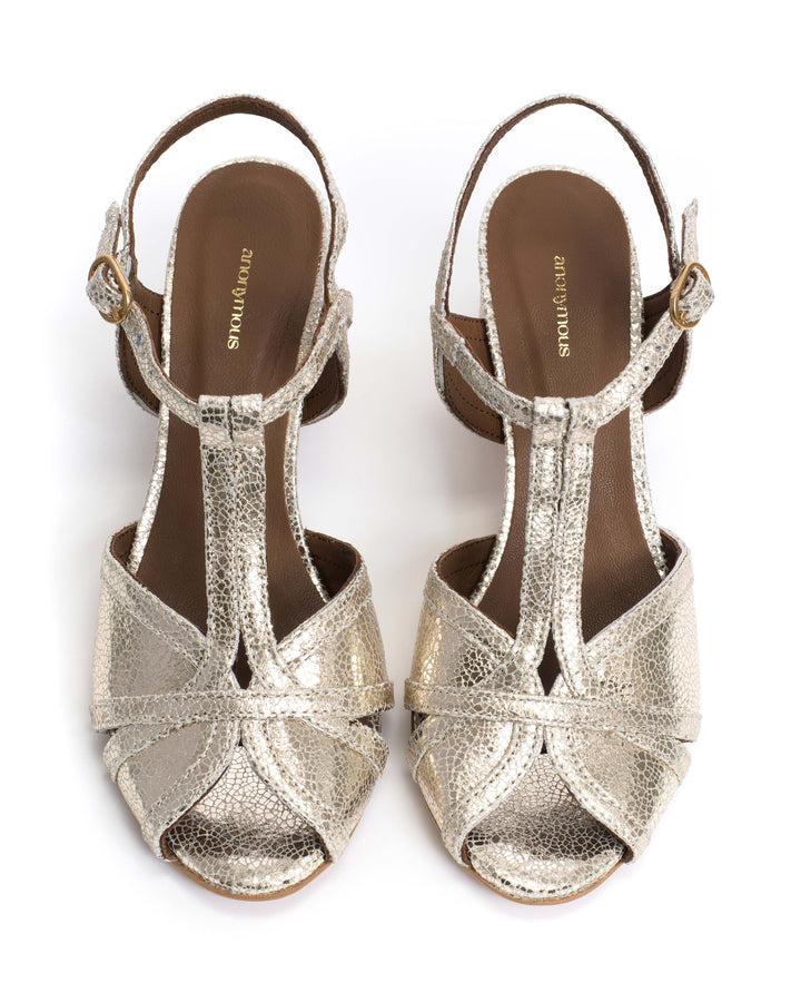 Anonymous Copenhagen Therese 55 Crackled Metallic Goat Champagne