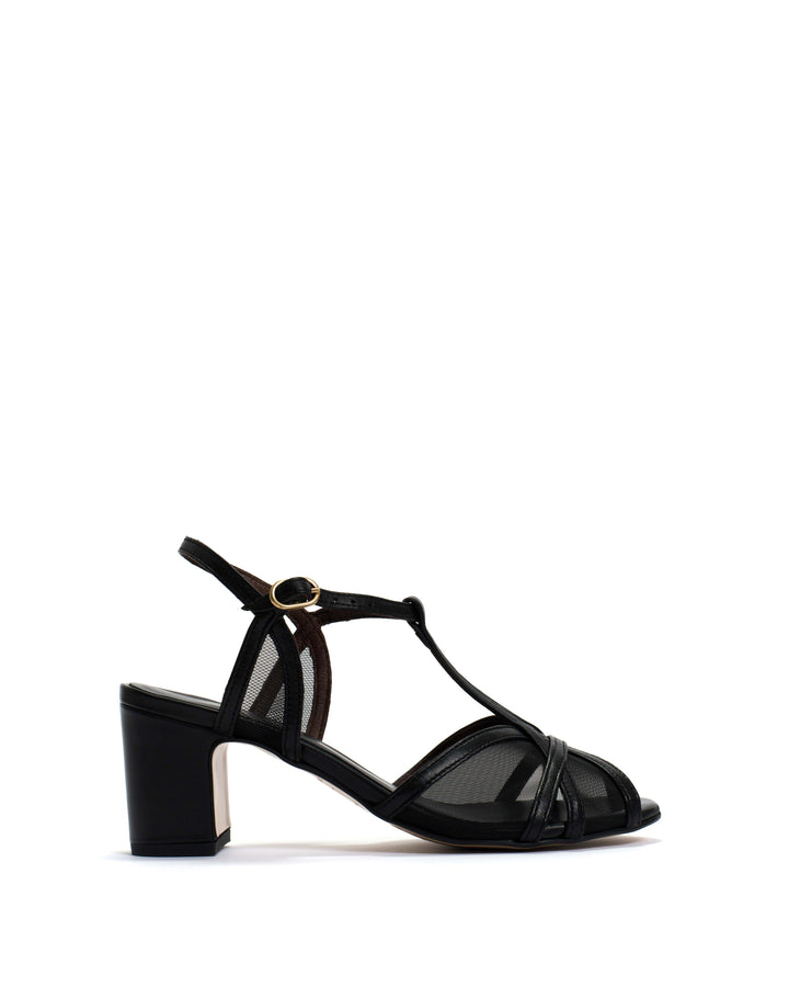 anonymous copenhagen Therese 55 mesh Shiny lamb u0026 mesh Black