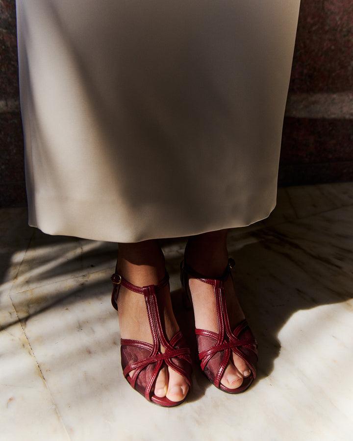 Anonymous Copenhagen Therese 55 Mesh Shiny Lamb U0026 Mesh Pomegranate