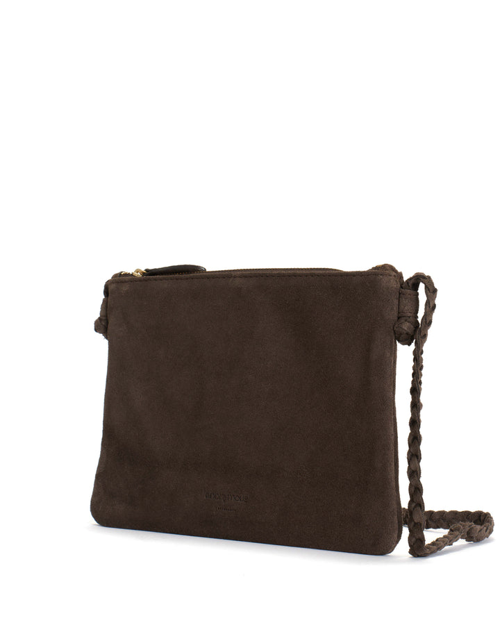 Anonymous Copenhagen Thinna Clutch Calf Suede Coffee Brown