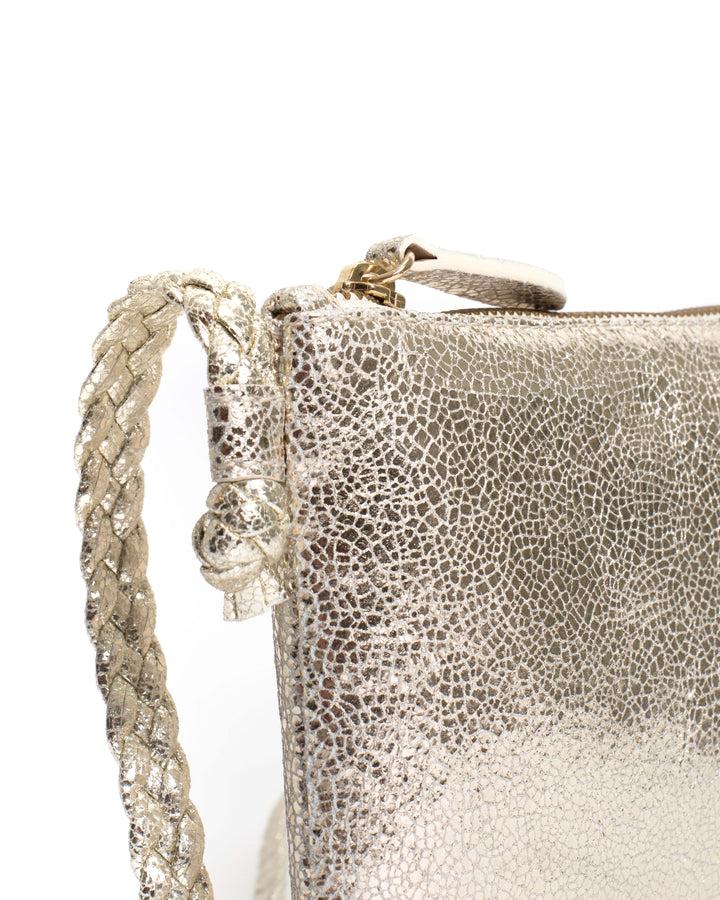 Anonymous Copenhagen Thinna Clutch Crackled Metallic Goat Champagne