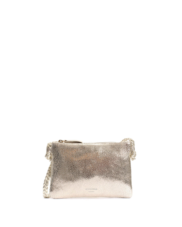 anonymous copenhagen Thinna clutch Crackled metallic goat Champagne