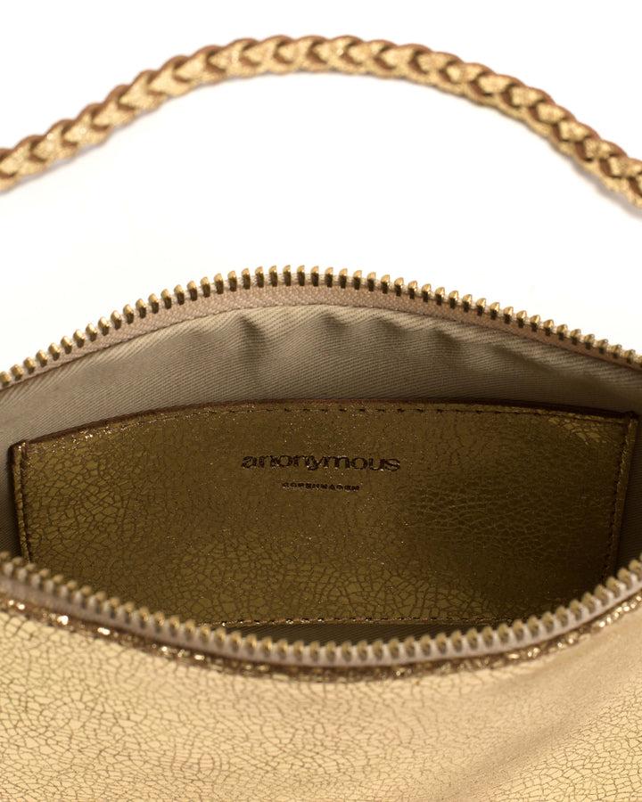 Anonymous Copenhagen Thinna Clutch Crackled Metallic Goat Gold