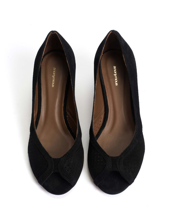 Anonymous Copenhagen Tiffany Stiletto Calf Suede Black
