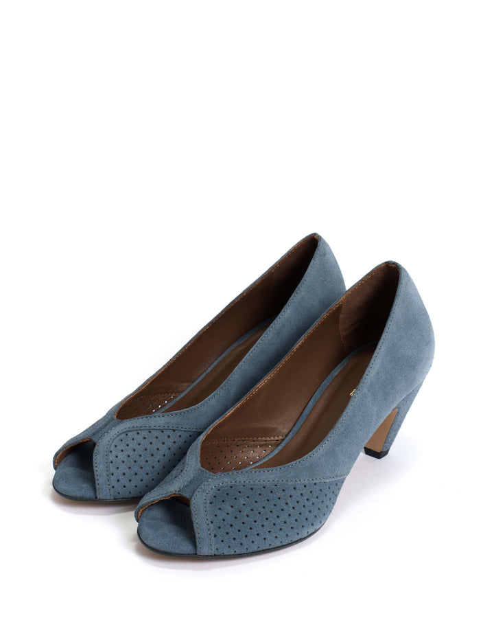 Anonymous Copenhagen Tiffany Stiletto Calf Suede Denim Blue