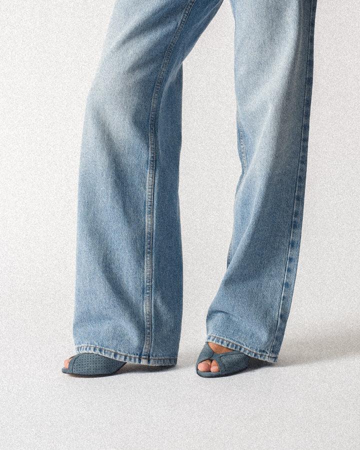 Anonymous Copenhagen Tiffany Stiletto Calf Suede Denim Blue