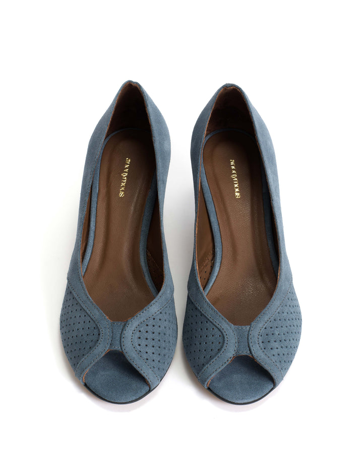 Anonymous Copenhagen Tiffany Stiletto Calf Suede Denim Blue