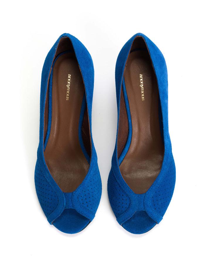 Anonymous Copenhagen Tiffany Stiletto Calf Suede Electric Blue