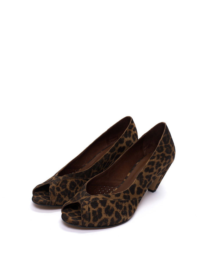 Anonymous Copenhagen Tiffany Stiletto Calf Suede Print Leopard
