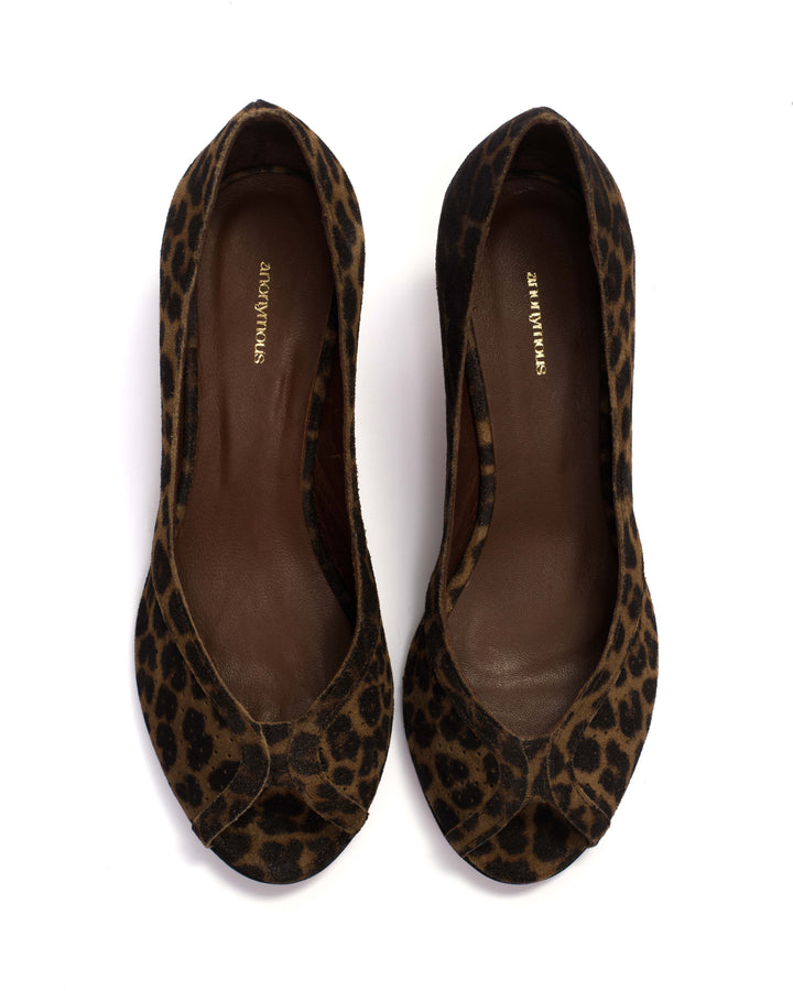 Anonymous Copenhagen Tiffany Stiletto Calf Suede Print Leopard