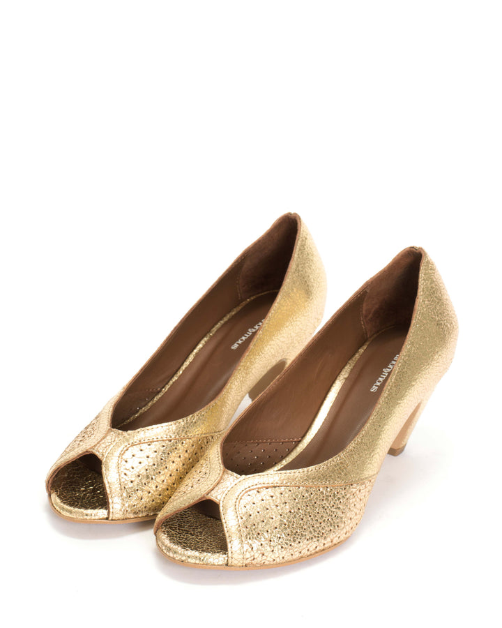 Anonymous Copenhagen Tiffany Stiletto Crackled Metallic Goat Gold