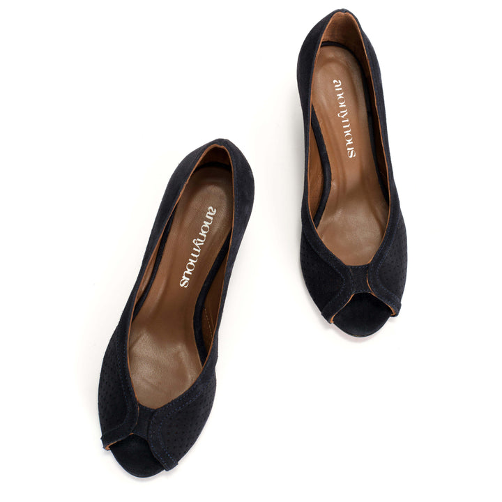 Anonymous Copenhagen Tiffany Triangle Calf Suede Dark Blue