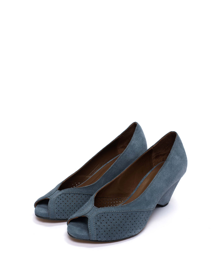 Anonymous Copenhagen Tiffany Triangle Calf Suede Denim Blue