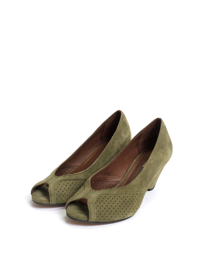 Anonymous Copenhagen Tiffany Triangle Calf Suede Olive Green