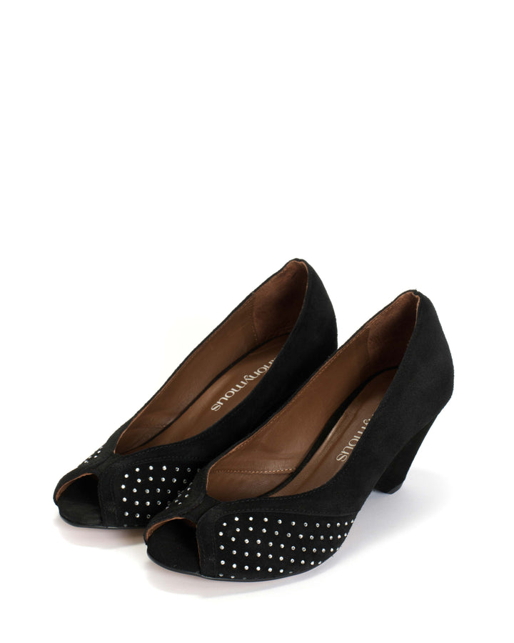 Anonymous Copenhagen Tiffany Triangle Crystals Calf Suede Black