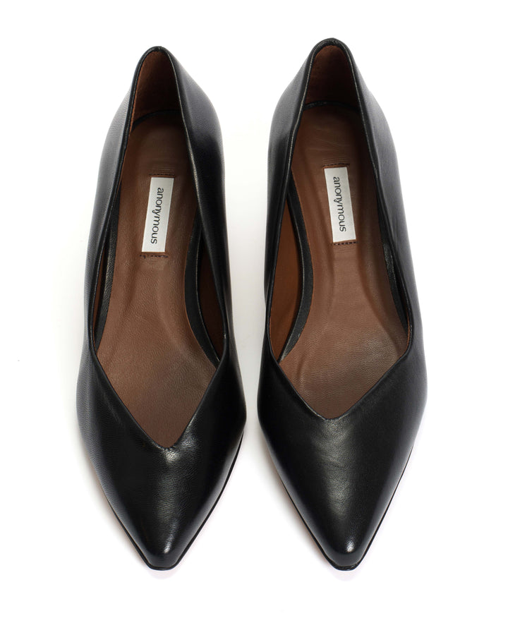 Anonymous Copenhagen Trini 40 Stiletto Shiny Lamb Black