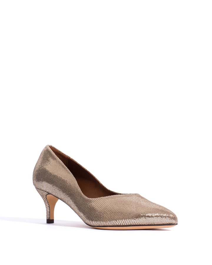 Anonymous Copenhagen Trini 55 Lizard Metallic Goat Vintage Champagne