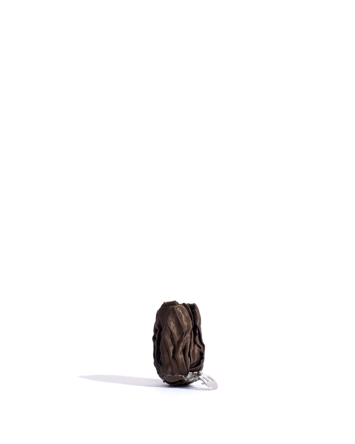 Anonymous Copenhagen Tulip Shoe Clip Pleated Satin Espresso Brown