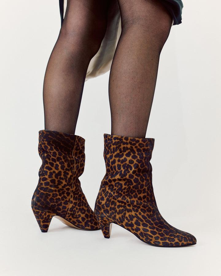 Anonymous Copenhagen Vully 50 Stiletto Calf Suede Print Leopard