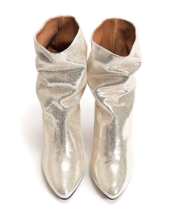 Anonymous Copenhagen Vully 50 Stiletto Lizard Metallic Goat Champagne