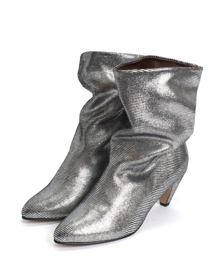 Anonymous Copenhagen Vully 50 Stiletto Lizard Metallic Goat Platinum