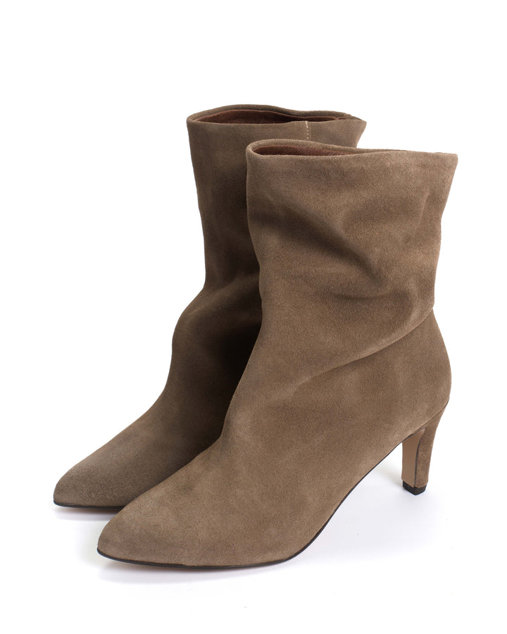 Anonymous Copenhagen Vully 75 Stiletto Calf Suede Dark Taupe