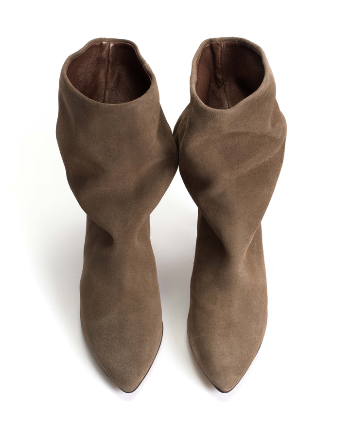 Anonymous Copenhagen Vully 75 Stiletto Calf Suede Dark Taupe