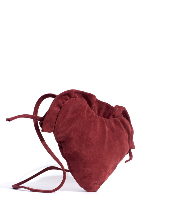 Anonymous Copenhagen Zally Heart Bag Calf Suede Pomegranate
