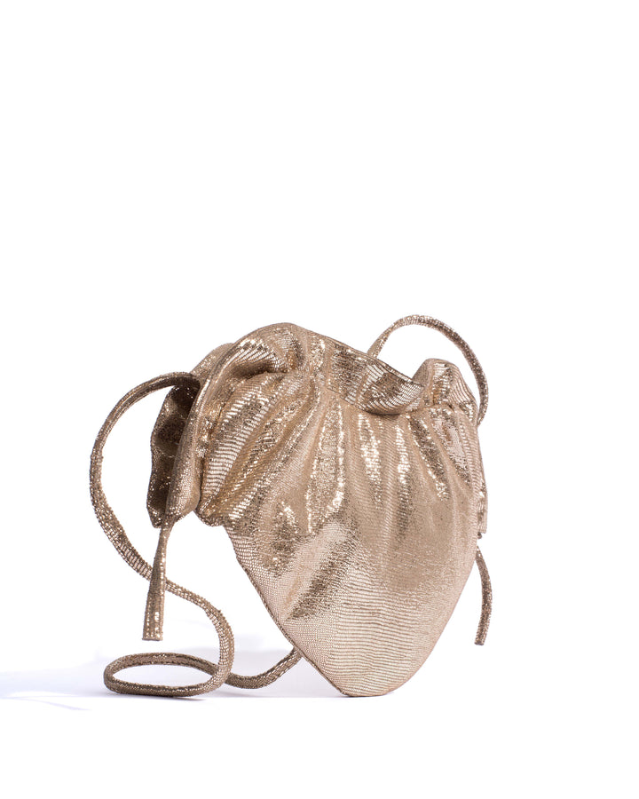 Anonymous Copenhagen Zally Heart Bag Lizard Metallic Goat Vintage Champagne