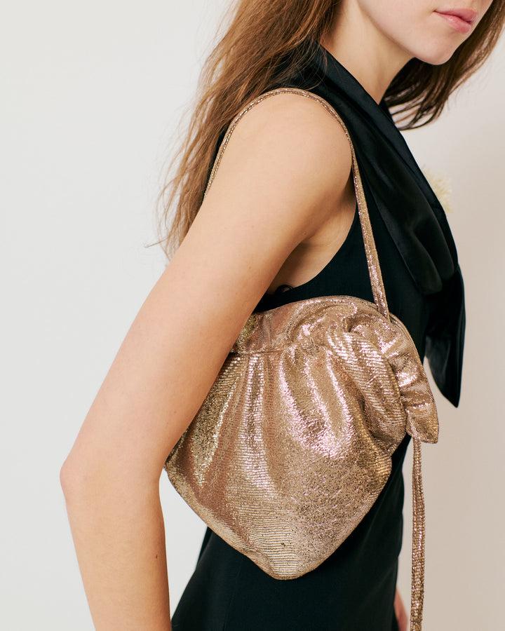 Anonymous Copenhagen Zally Heart Bag Lizard Metallic Goat Vintage Champagne