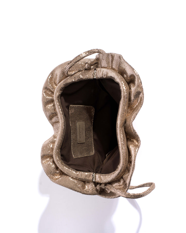 Anonymous Copenhagen Zally Heart Bag Lizard Metallic Goat Vintage Champagne