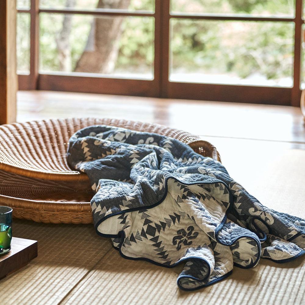 anonymous ism 4 layers Gauze Blanket - Navy Home-Basshu