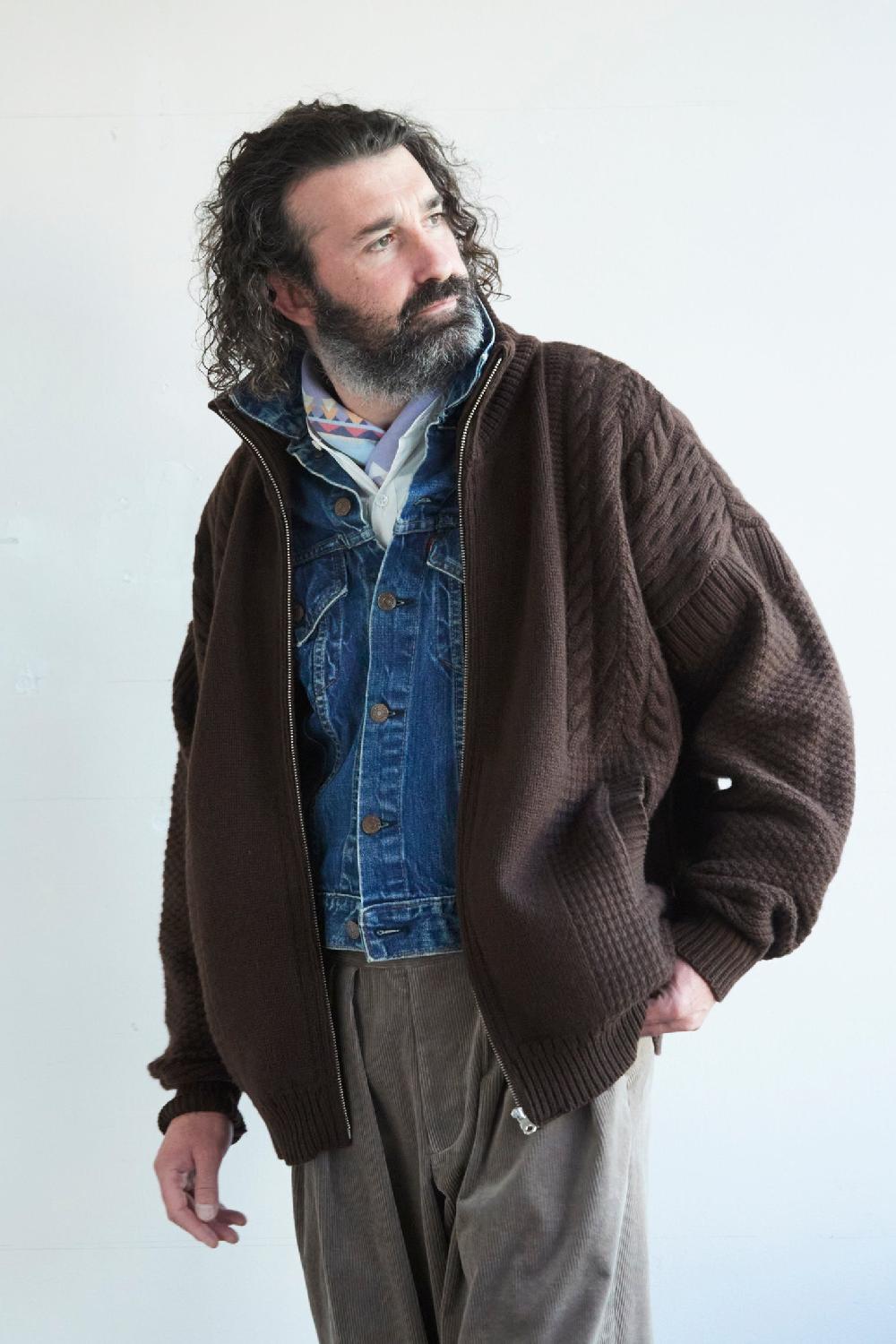 Anonymous Ism Akane Knit Blouson YASHIKI Black