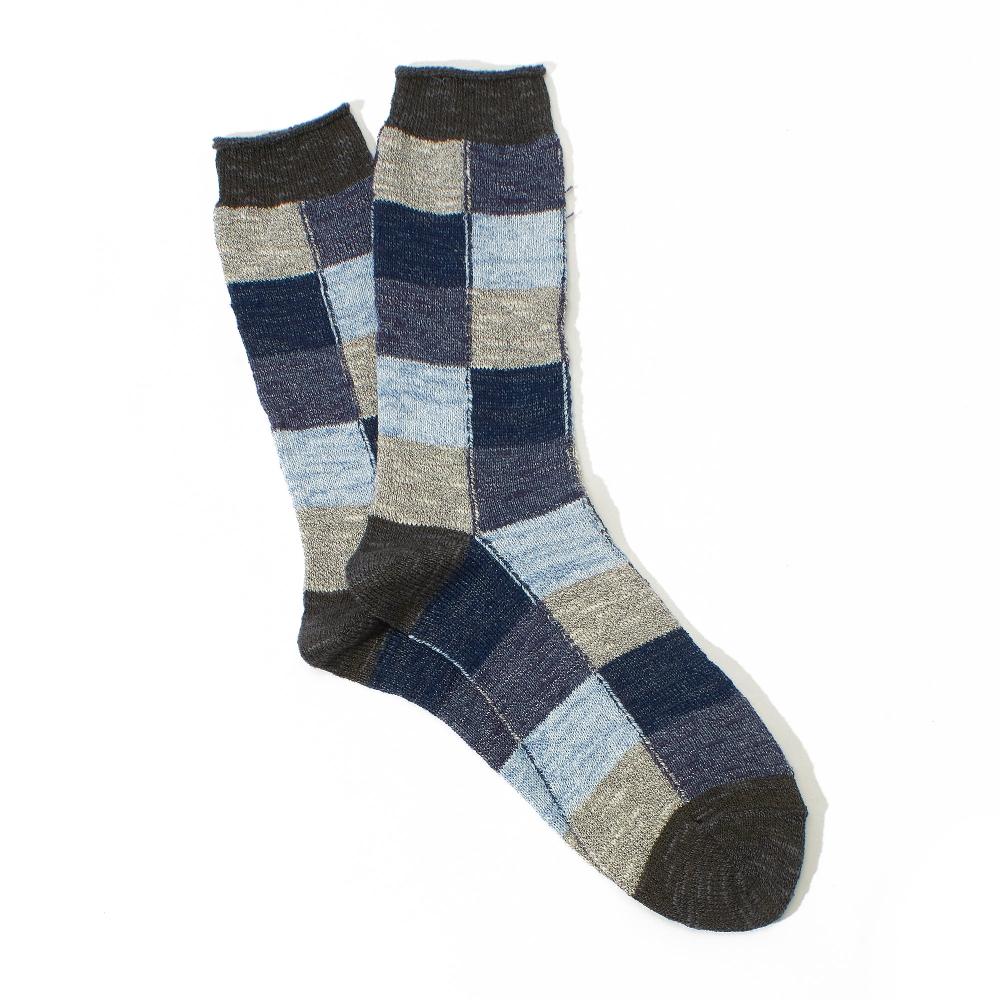 anonymous ism Block Pattern Crew Socks Charcoal