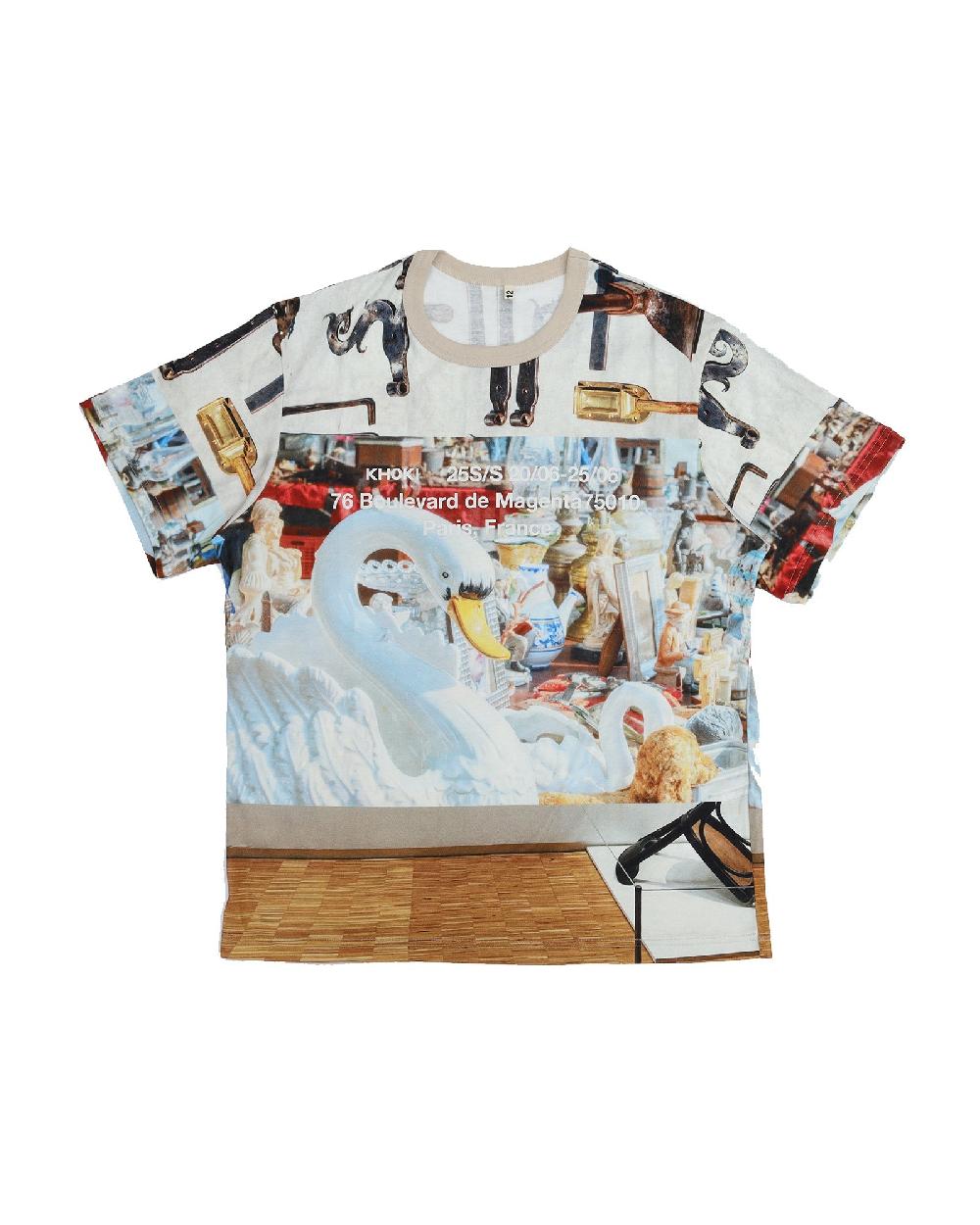 anonymous ism Collage Design T-shirt KHOKI White