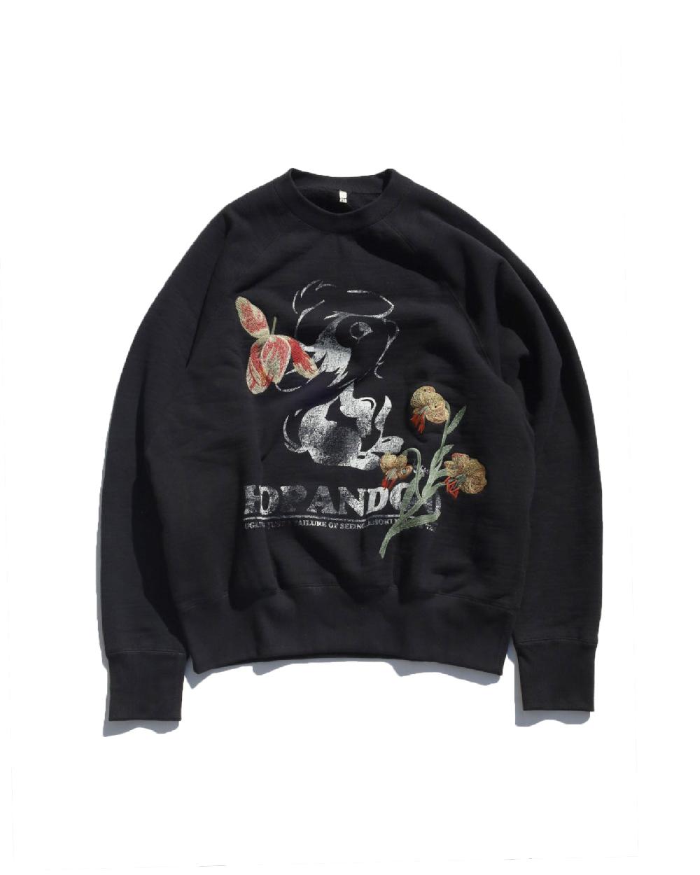 anonymous ism Embroidered Sweatshirt KHOKI Black