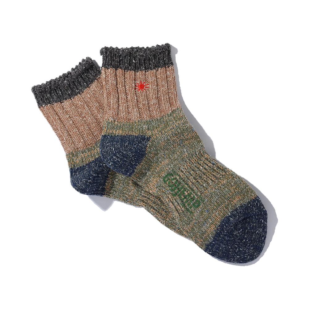 anonymous ism GOHEMP SLUB EMB Q Socks Khaki
