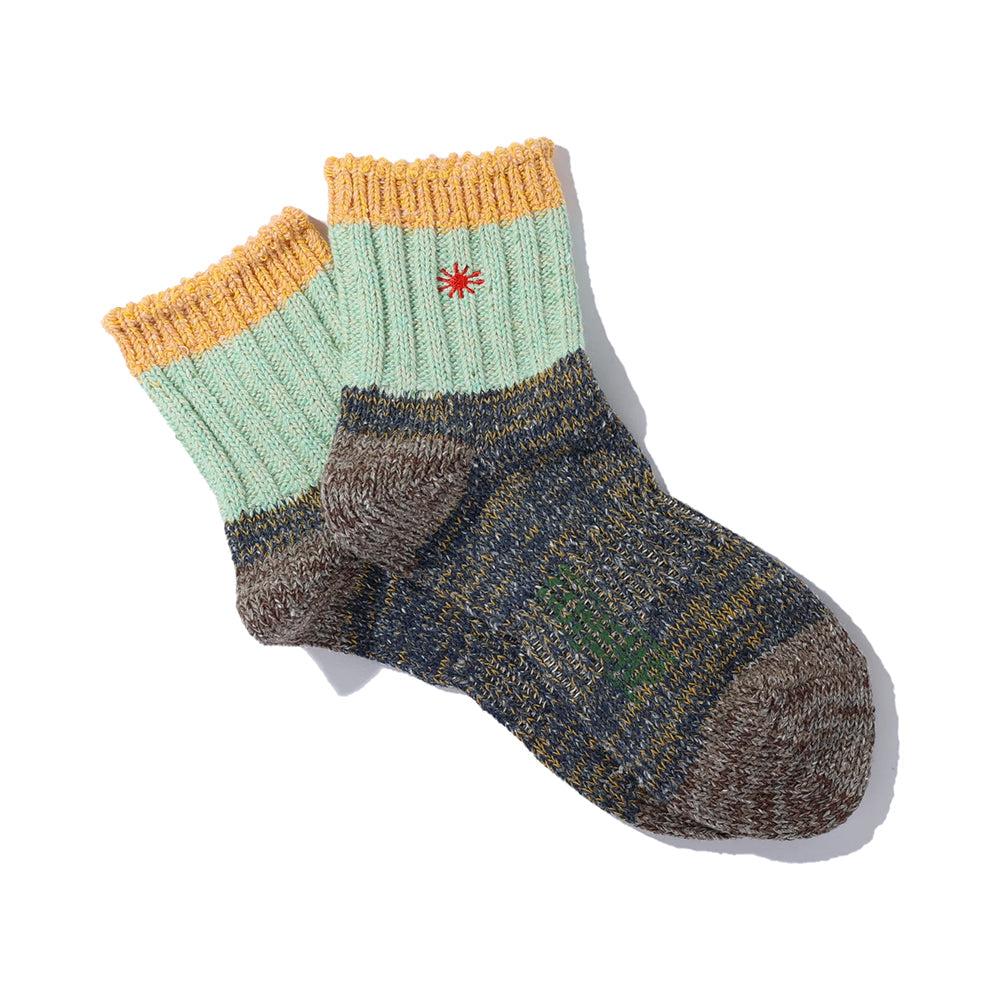 anonymous ism GOHEMP SLUB EMB Q Socks Navy Melange