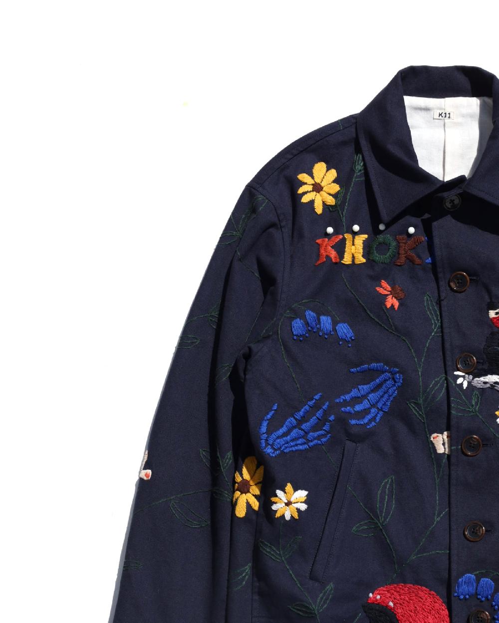 Anonymous Ism HAND EMBROIDERY JACKET KHOKI Navy