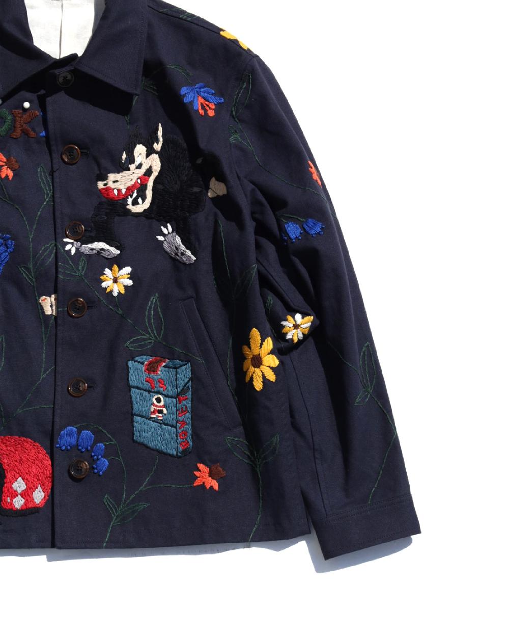 Anonymous Ism HAND EMBROIDERY JACKET KHOKI Navy