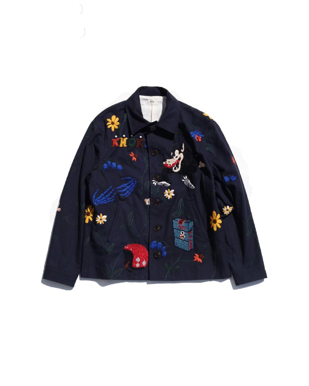 anonymous ism HAND EMBROIDERY JACKET KHOKI Navy