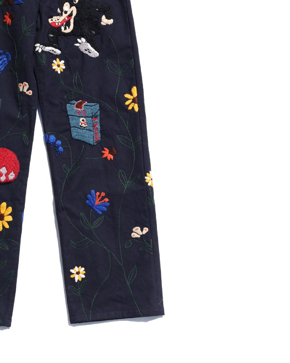 Anonymous Ism Hand Embroidery Pants KHOKI Navy