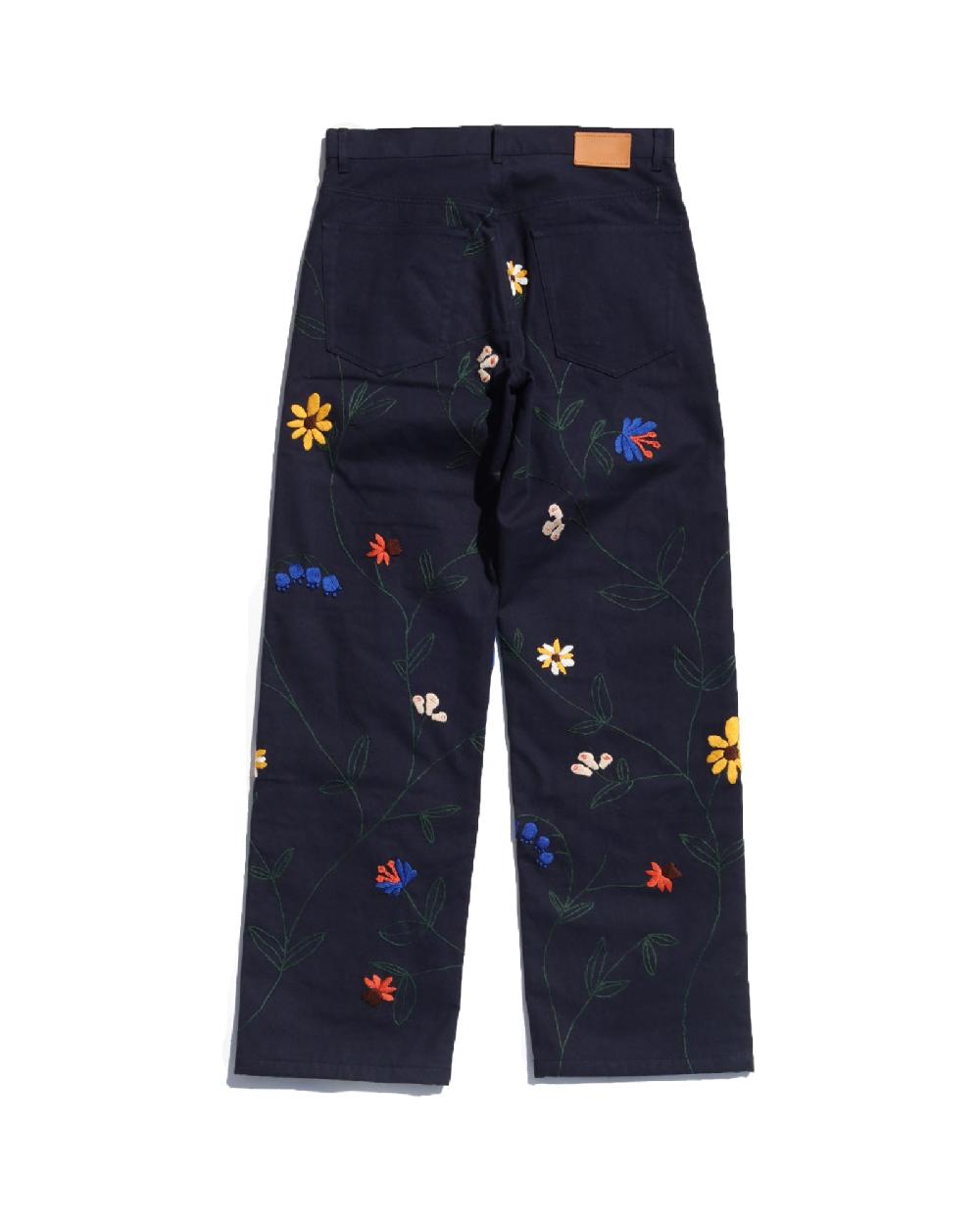 Anonymous Ism Hand Embroidery Pants KHOKI Navy