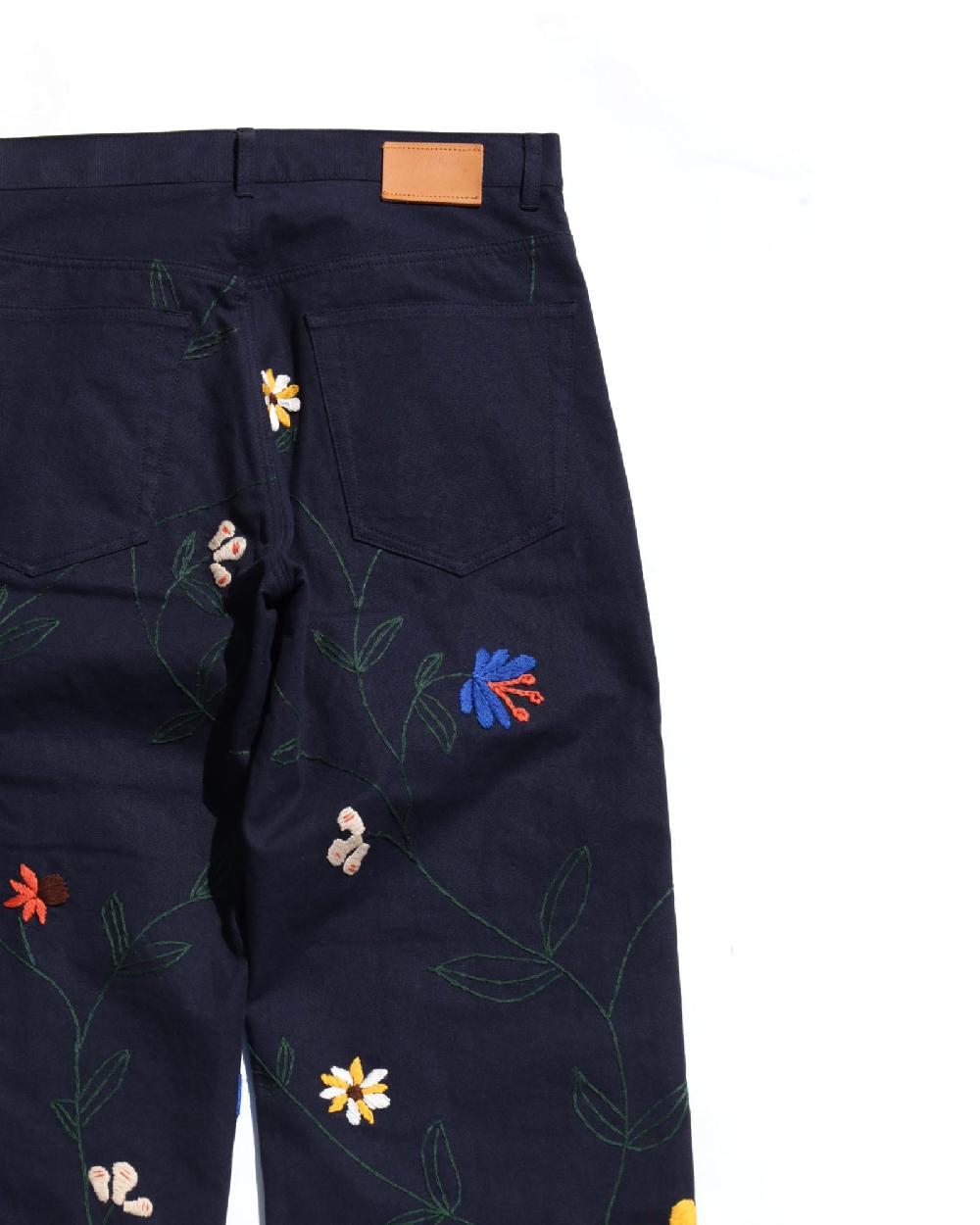Anonymous Ism Hand Embroidery Pants KHOKI Navy