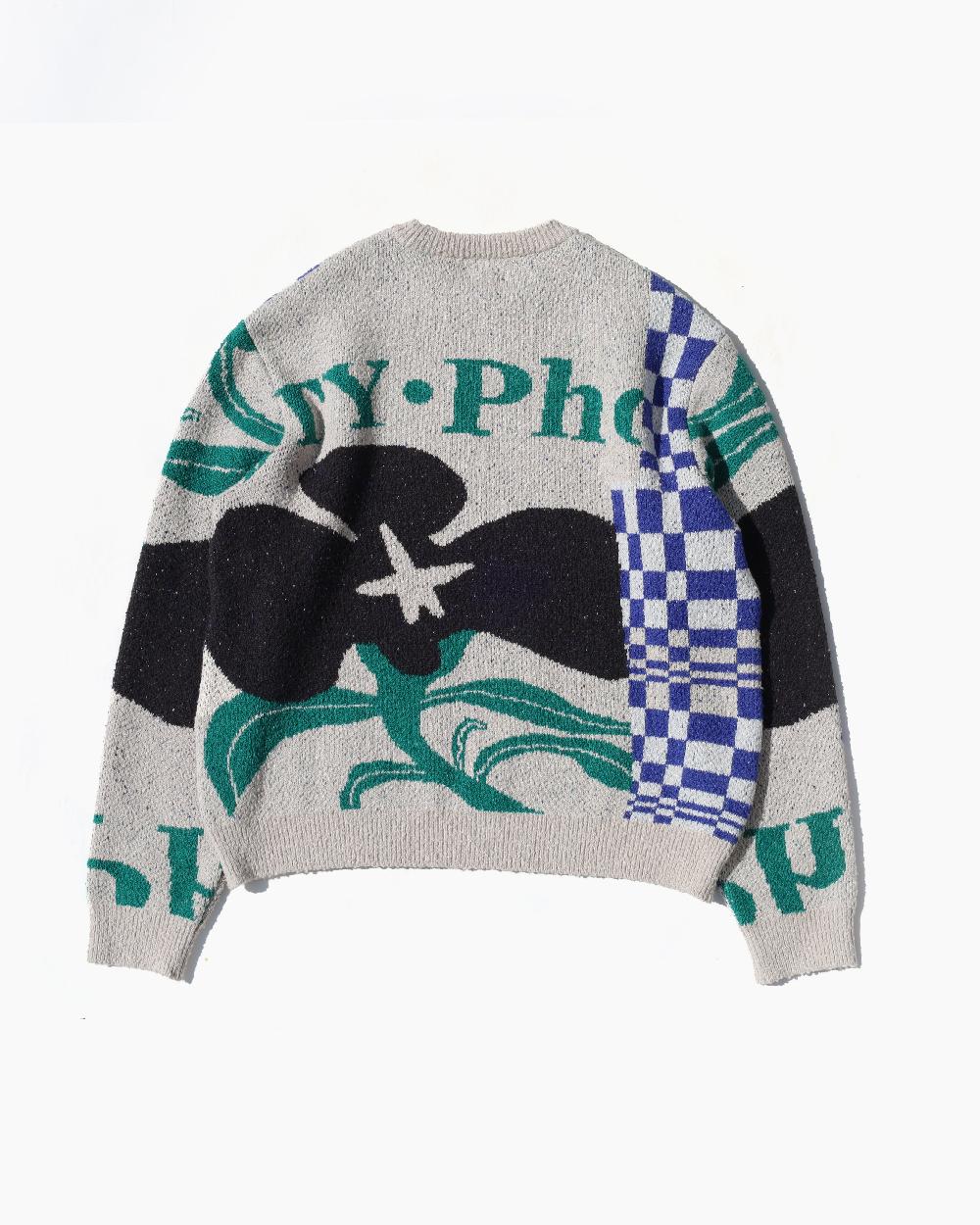 Anonymous Ism Intarsia-Knit Jumper KHOKI White