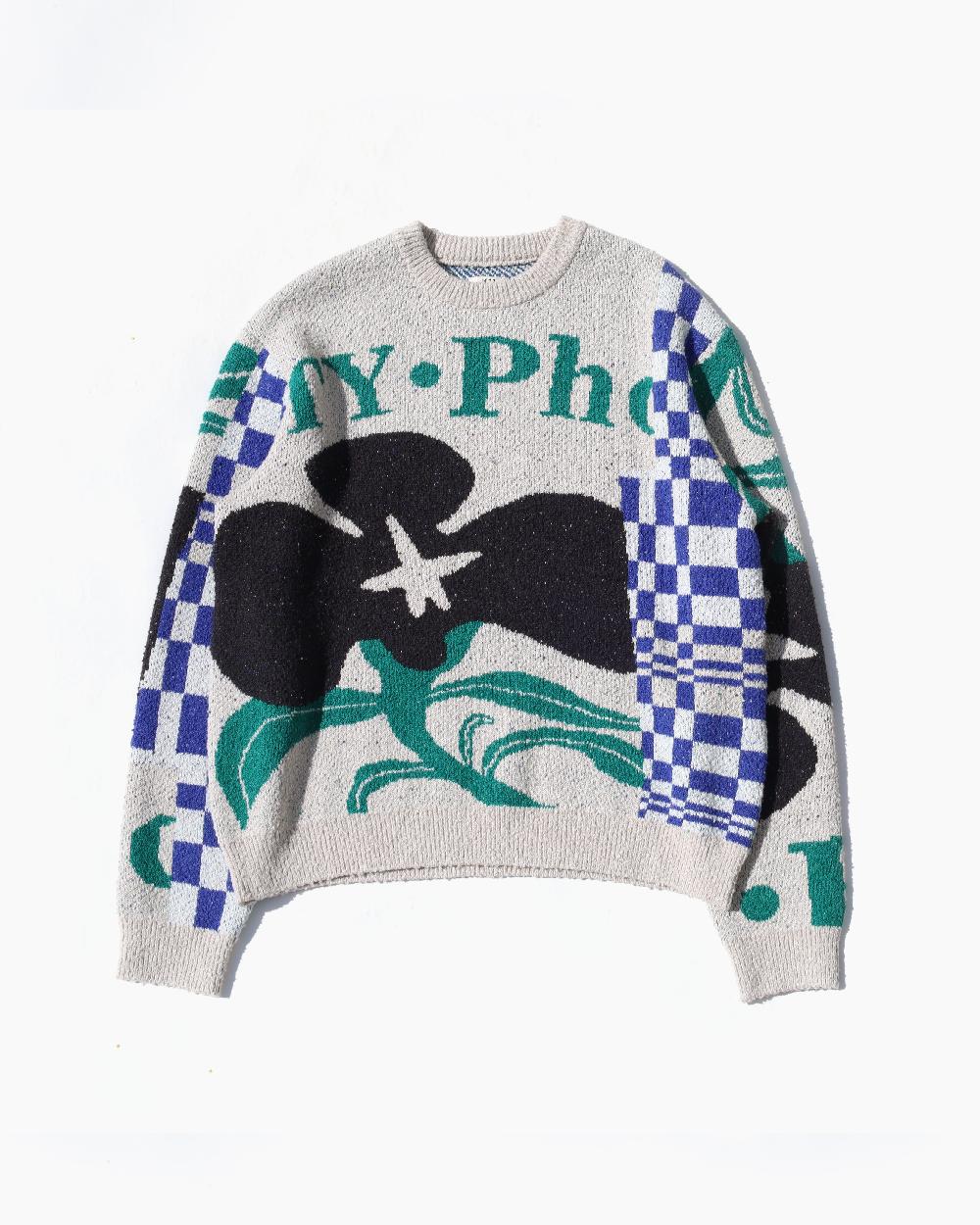 anonymous ism Intarsia-Knit Jumper KHOKI White