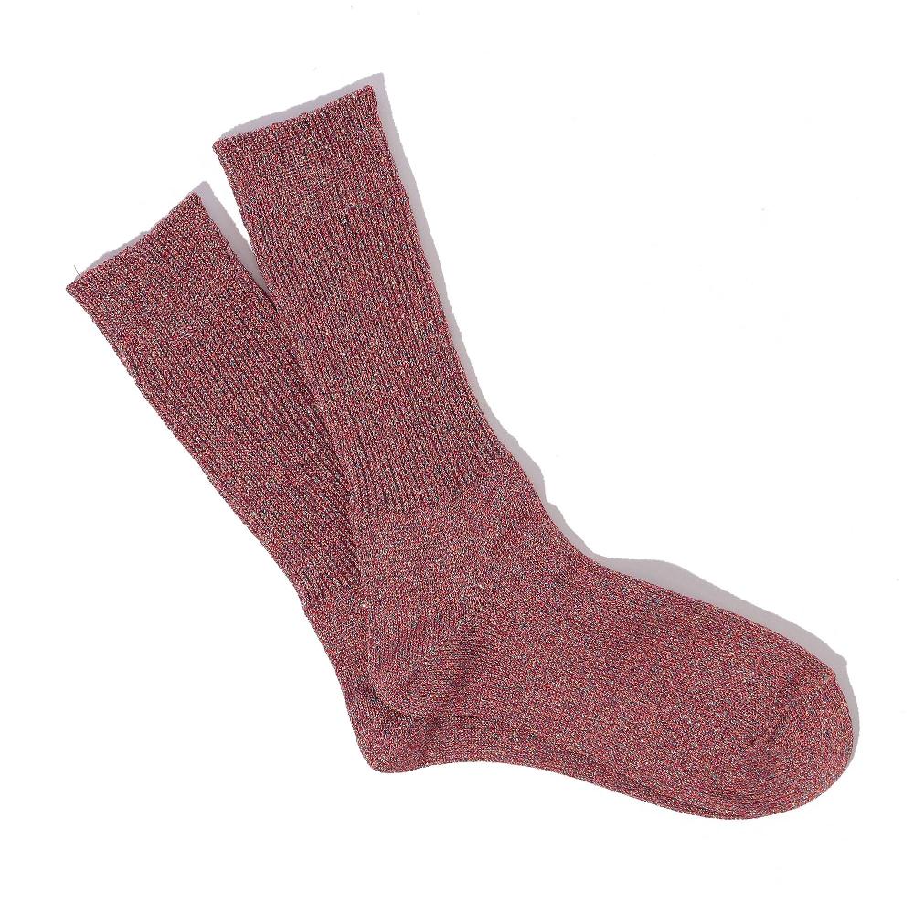 anonymous ism L/G Glitter Rib Crew Socks Brick